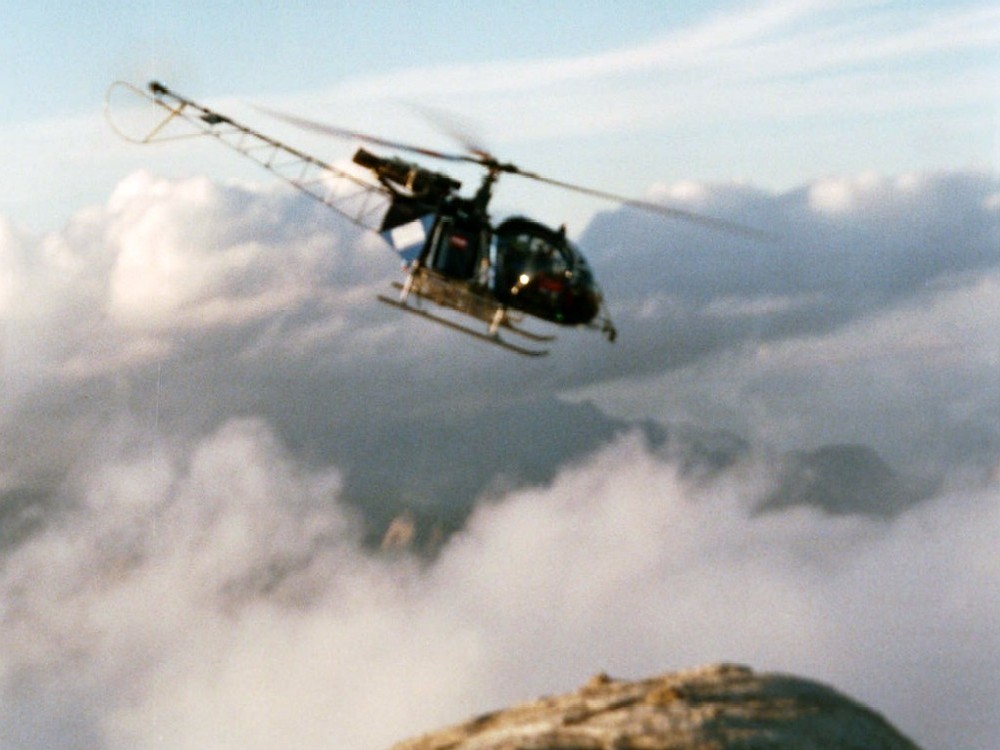 Hubschrauber im Abflug