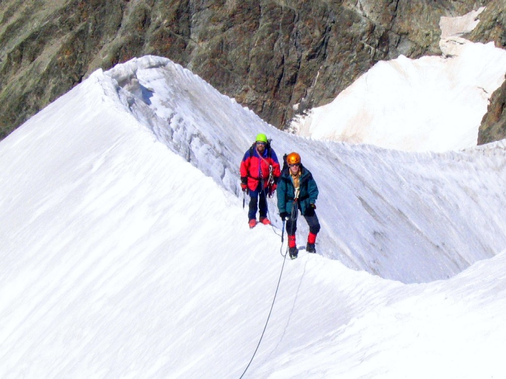 Aufstieg auf dem Biancograt